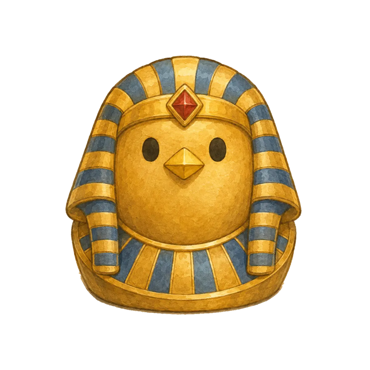 鳥をかたどったピヨンカーメンの黄金マスク